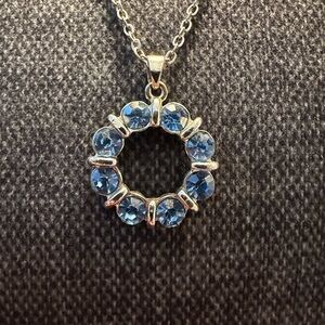 Elegant Silver and Blue Gemstone Necklace